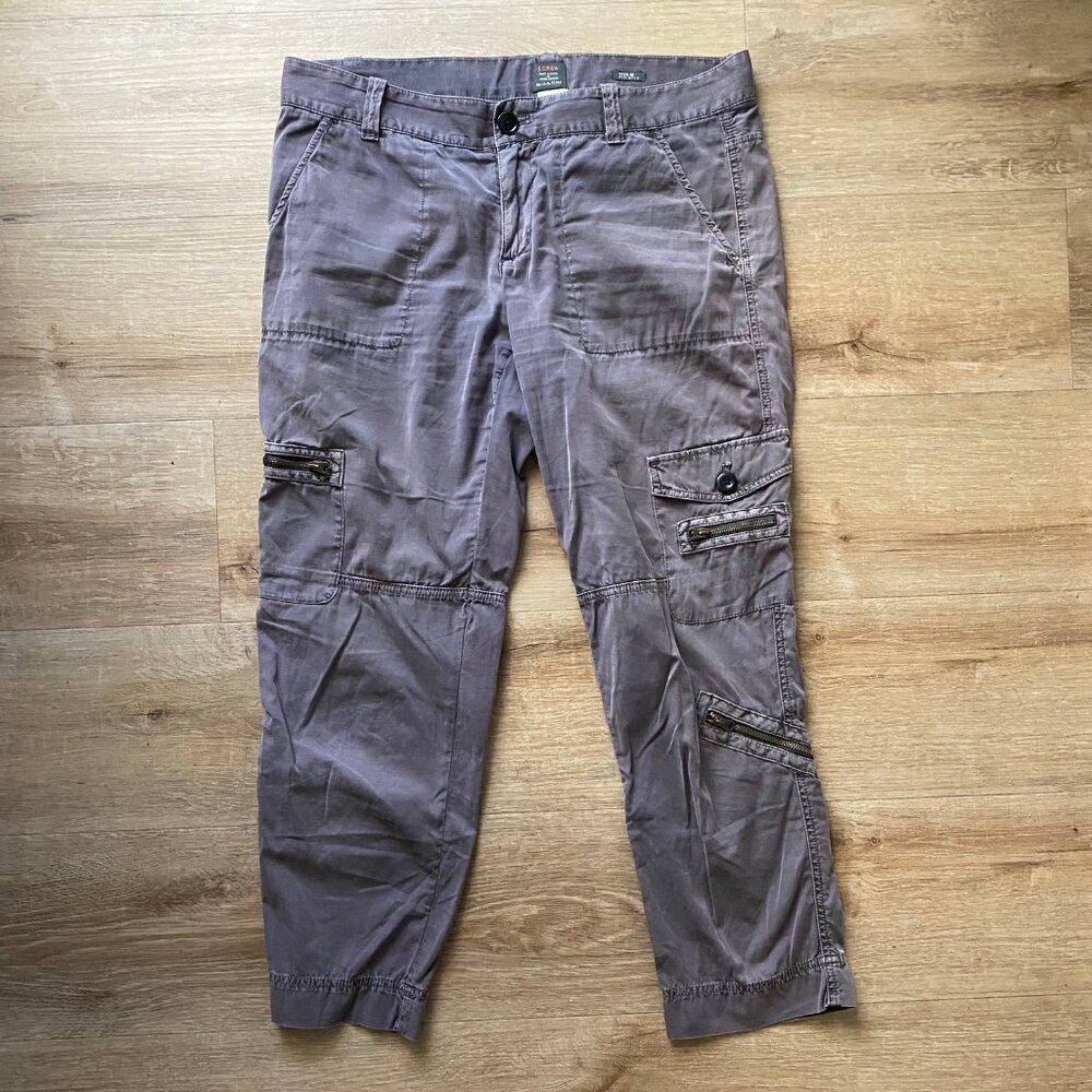 J Crew Cotton Crop Pant with Zip Details